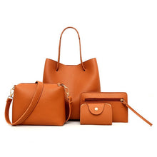 Load image into Gallery viewer, Womens Bags 4Pcs Pattern Leather Handbag Crossbody Messenger Card Package sac main femme borsa donna bolso mujer