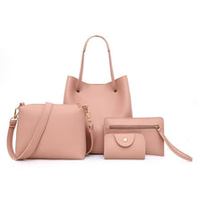 Load image into Gallery viewer, Womens Bags 4Pcs Pattern Leather Handbag Crossbody Messenger Card Package sac main femme borsa donna bolso mujer