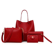 Load image into Gallery viewer, Womens Bags 4Pcs Pattern Leather Handbag Crossbody Messenger Card Package sac main femme borsa donna bolso mujer